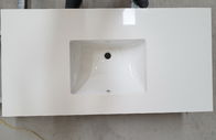 Отполированные белые Кунтертопс ванной комнаты кварца, проектированные верхние части тщеты ванны